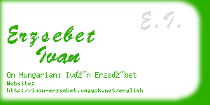 erzsebet ivan business card